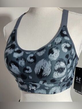 Under Armour Grey Leopard-Print Racerback Sports Bra